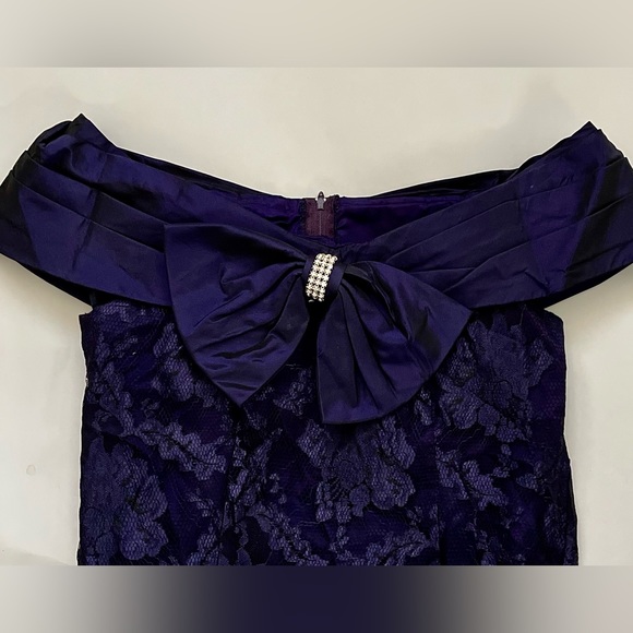 NWT VINTAGE JESSICA HOWARD BY MITCHELL RODBELL “LACE” Sz 8 Purple Dress Made USA - Picture 4 of 6